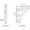 Ekena Millwork Tristan Wrought Iron Bracket, (Triple center brace), Antiqued Brass 2"W x 12"D x 15"H BKTM02X12X15TTNABS - alternate 2